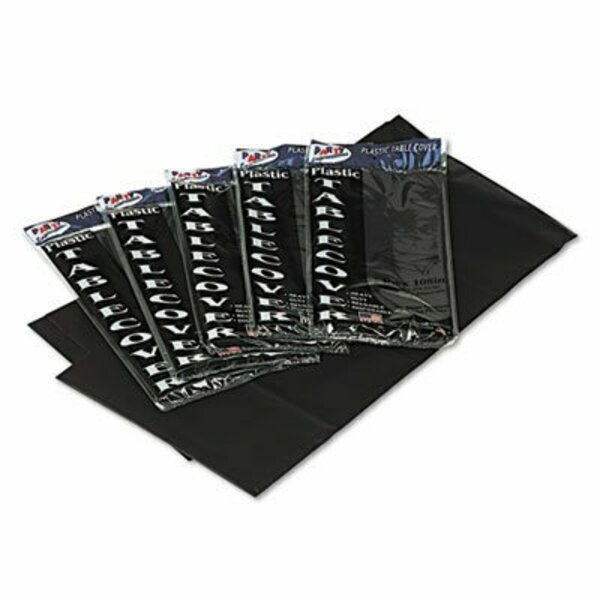 Tablemate Products, Co. Tablemate, Table Set Rectangular Table Covers, Heavyweight Plastic, 54 X 108, Black, 6PK 549BK